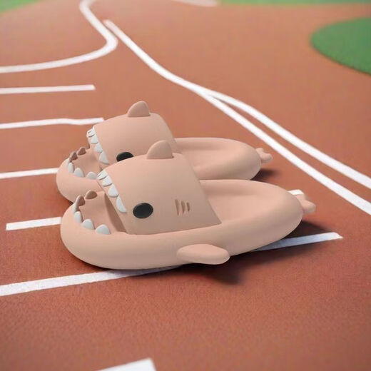 Ge Sufan super cute gradient shark 2024 internet celebrity ins slippers new third generation shark shoes thick sole indoor and outdoor children general shark - white gradually blue front white tail blue 34-35 size inner length 21 cm