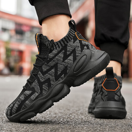 Changxiang Huili Men's Shoes in Summer Nuevos zapatos de malla delgada transpirable versátiles de papá casual con zapatos deportivos al aire libre para hombres rf-aa9909 negro gris 42
