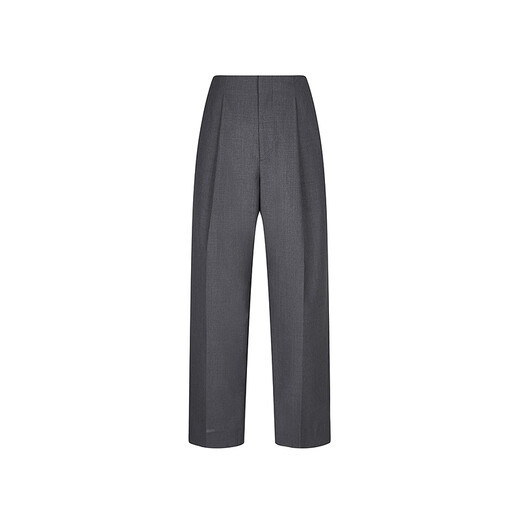 LESS [Same Model in Shopping Mall] 2025 Summer New Wool Casual Straight Cropped Pants Women 2P4E13660 011 Carbon Black XS