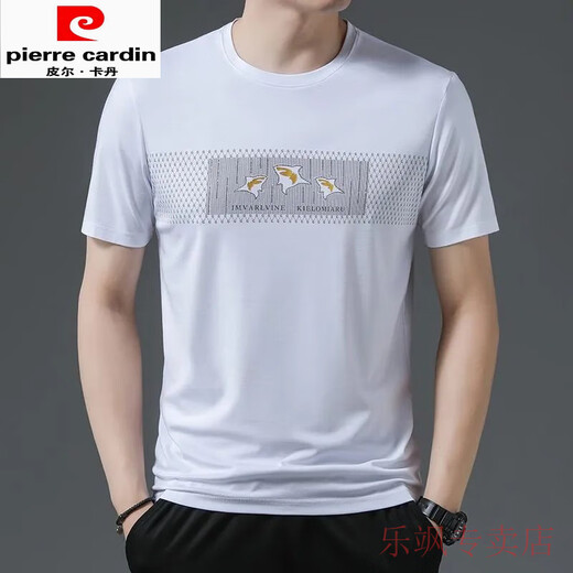皮尔卡丹（pierre cardin）夏季新款冰丝短袖T恤男士韩版潮流青春流行帅气凉爽透气爆款半袖 白色##733 S 165/84A 推荐90-115斤