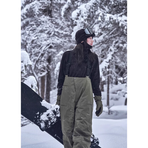 滑雪背带裤女款男士单板保暖裤子防水防风防雪2024新款冬 奶白 XS