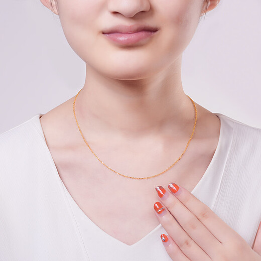 Guran gold necklace women's pendant pure gold 999O word necklace gold chain wedding gold necklace gold pure gold chain pure gold necklace about 1.9 grams free certificate