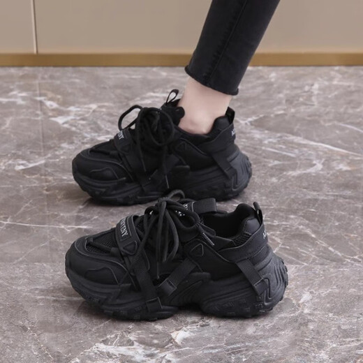 S.SOFEA autumn new Korean version thick-soled dad shoes for women's breathable casual running shoes 9905 off-white 35