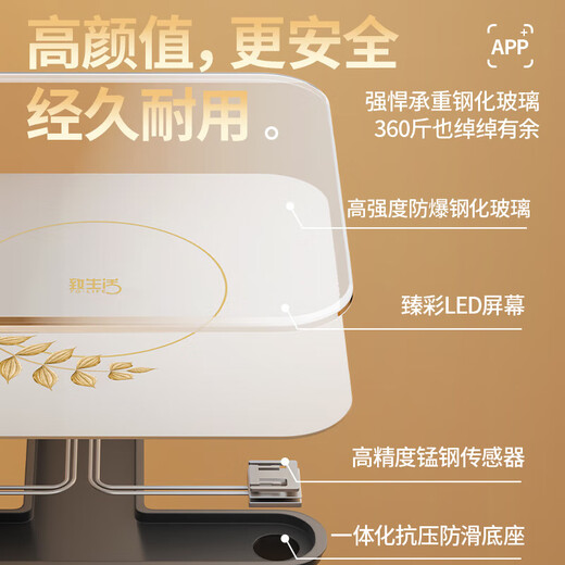 致生活家用精准电子秤体重秤智能体脂秤Type-C快充体重称电子秤减肥专用的人体秤称重计 体重秤充电款白色-明星代言