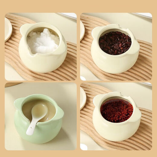 Chaosihui ceramic oil tank lard tank high temperature resistant double-eared oil storage tank with lid kitchen oil spicy extra large capacity extra thick custard 2500ml 1395 degrees high temperature firing without bursting quality