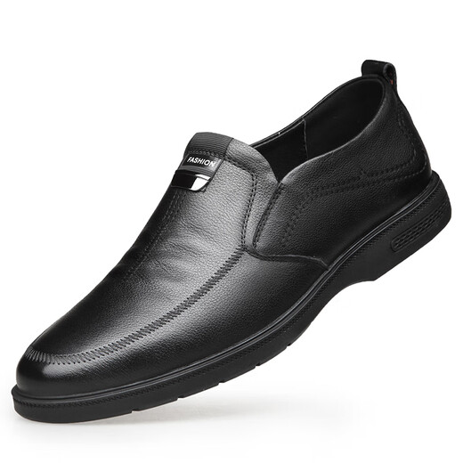 YRC Yierkang Lederschuhe Herren Business Casual Foot Foot Weiches Leder Weiches Sohle mittlerer und älterer Menschen bequem und nicht überaus Rutschvater Schuhe Schwarz 9755 Auftrag Laut den Standard Lederschuhen 37 235