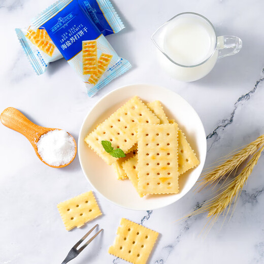 Li Wangjiao Hai Salz Soda Kekse dünne knusprige grobe Getreide Kekse ohne Zucker Frühstück Mahlzeit Ersatz Snack Kuchen 600 g
