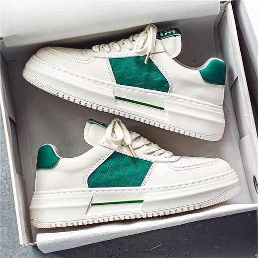 
Men's shoes for summer breathable 2025 new small white shoes for men Korean style versatile thick sole sports and casual shoes for men 9906 white and black 39