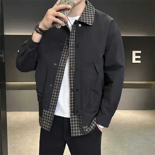 Guanmao Pei 2024 Herrenjacke gefälschter zweiteiler locker 2025 6636 Schwarz XL