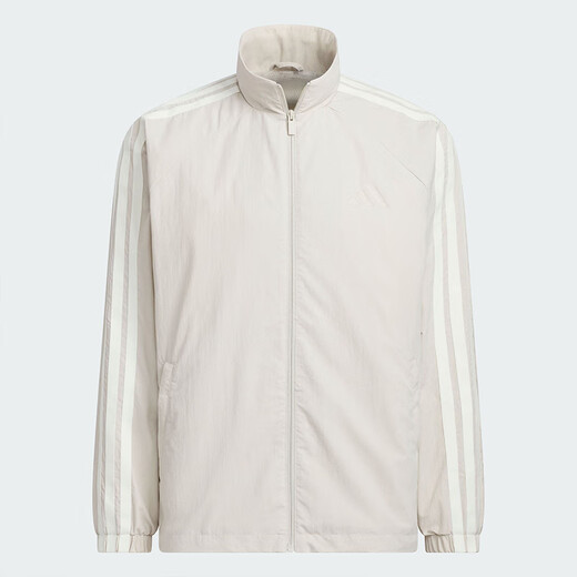 Adidas sports jacket men's autumn new ragdoll sleeve sports casual jacket comfortable simple versatile top KC3894/Miracle alumina brown/Hanyu white M