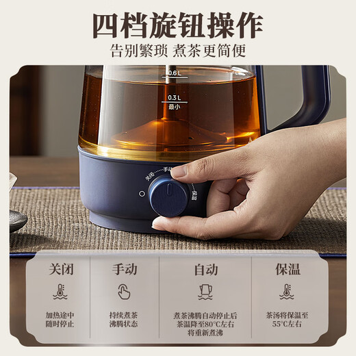 Midea health kettle, tea kettle, tea 1L retro spray steam tea kettle, small office kettle, tea kettle, water all-in-one electric kettle, floral tea kettle, tea steamer, best value for money + long-lasting heat preservation ZCS01 1L
