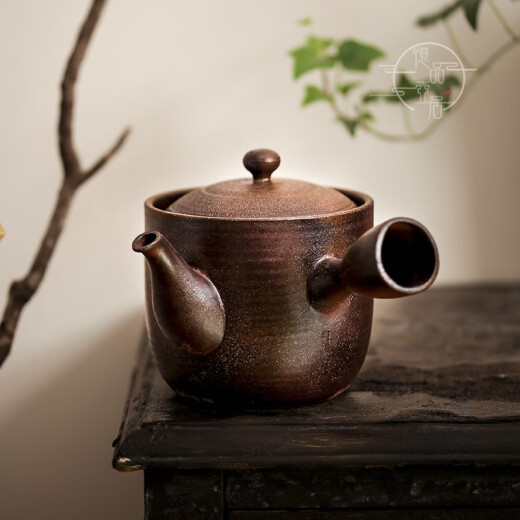 围炉煮茶家用煮茶烧水纯手拉老岩泥侧把大容量柴烧陶壶容天泡茶壶 柴烧左手款16813号良心1080ml 701mL(含)-800mL(含)