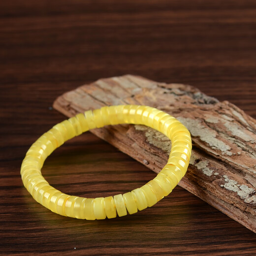 Her generation natural beeswax amber pill bracelet Russian gold twisted white straight cut gift 3*8MM beeswax