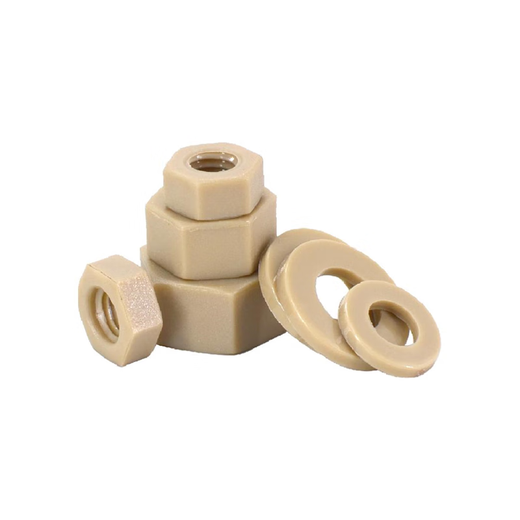 Yisi PEEK insulating resin flat washer high-strength gasket resistant to strong acid and alkali resistant to high temperature and corrosion resistant nylon hexagonal nut PEEK flat gasket M8 (2 pieces)