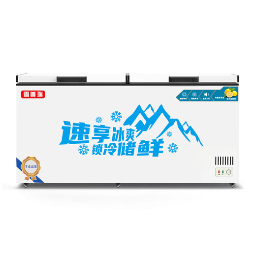 雪普瑞减霜冰柜家用一级节能冷藏冷冻冰柜商用冷柜卧式大容量全冷冻全冷藏两用柜展示柜 628双温铜管两用款1230*680*830