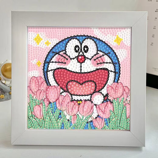 木允瑶哆啦a梦钻石画蓝胖子哆啦a梦钻石画儿童满钻ins风diy手工爆款韩式 蓝胖子6189+钻石+框架
