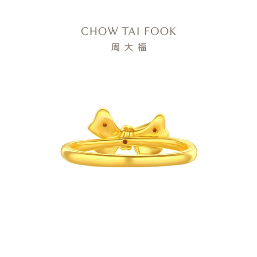 Chow Tai Fook bow solid gold ring (labor cost 260) No. 13, about 1.4g F231897