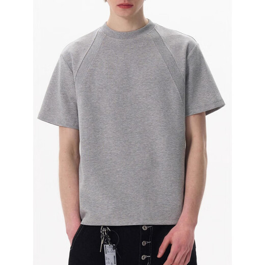 
The new cleanfit liquid texture T-shirt for men 280g heavy deconstructed box short-sleeved half-sleeved cleanfit liquid texture T-shirt black regular XL recommended 125-140Jin [Jin equals 0.5 kg]