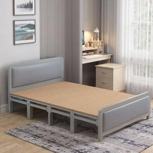 Jingju folding single double bed office lunch bed household living room simple accompanying bed bed can sleep naked on mat bed square tube mat model 100CM-BGC882 40% off