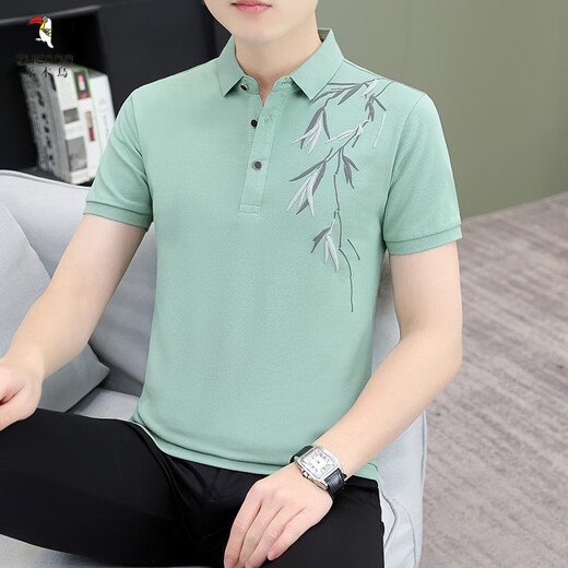 
Woodpecker (TUCANO) T-shirt for men short-sleeved polo shirt for men bottoming shirt for summer new men's half-sleeved casual T-shirt lapel top for men 733 apricot XL