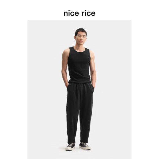 Schöner Reis 25 Sommer neue Baumwollmischte Textur Radieschen mit weit lig gestrickten Jogginghosen NHX12099 Kohle Shihei (287G) L.