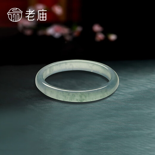 Laomiao jadeite ring, ice seed floating flower, blue water jade ring, stackable, elegant, gift to girlfriend, birthday gift to wife, jadeite ring 15#