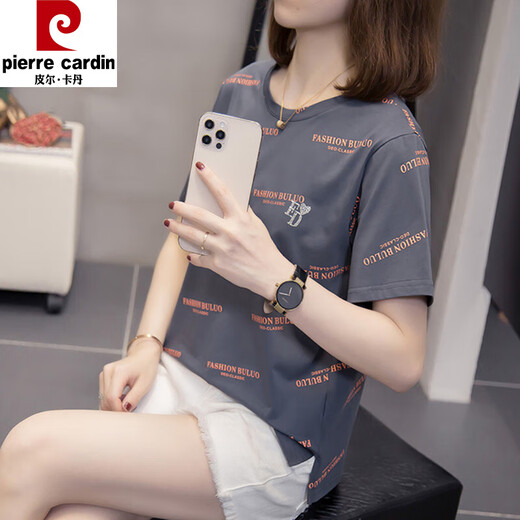 酷章（KUZHANG）胖mm遮肚子百搭纯.棉短袖T恤女2025夏装新款200斤宽松显瘦休闲上 6626桔色 M  80-95斤