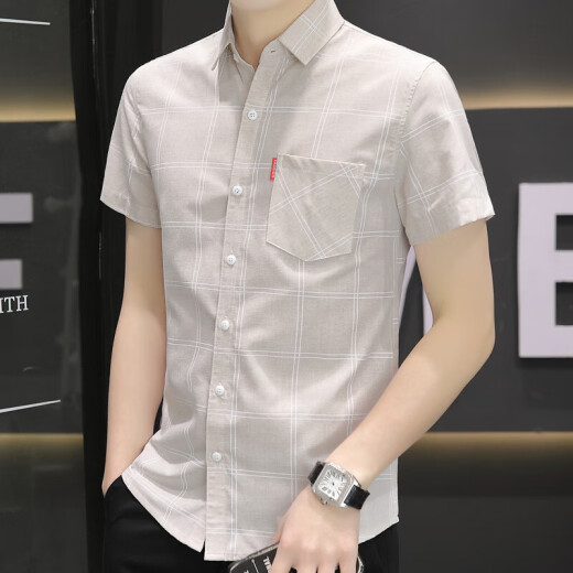 
Official website Fang Ship Store Flag 2025 new ice silk short-sleeved shirt men's summer thin style with pockets 854 green M 90-104Jin [Jin equals 0.5 kg]