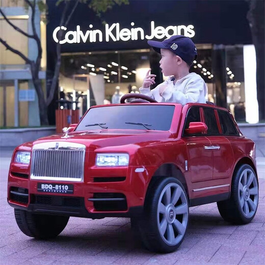 HAOWA Rolls-Royce Cullinan children's electric car for boys and girls remote control toy car off-road vehicle that can sit on four wheels, painted black/remote control/early education/soft seat/swing/12 electric drive