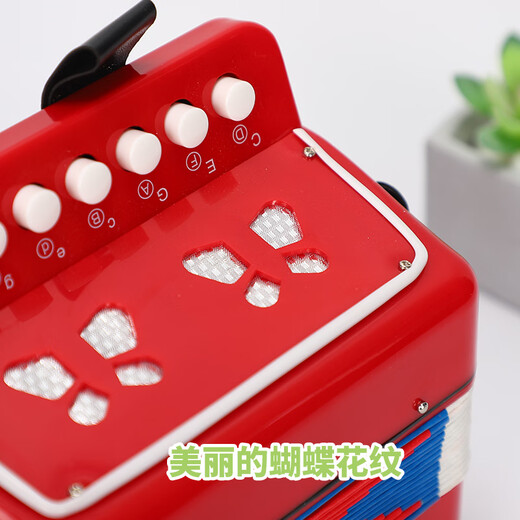 Lindo Inicio Mini Instrumento de Acordeón Infantil Música de juguete Educación temprana Regalo de vacaciones 7 Key Bass 17 Instrumento clave Verde