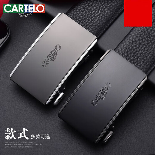 Kadile Crocodile Innenschnalle 520 Herren echtes Leder 2025 Neues automatisches Knickgürtel Trendy Geschenkbox Cowhide Belt TD684 Dunkelschwarz 130 cm