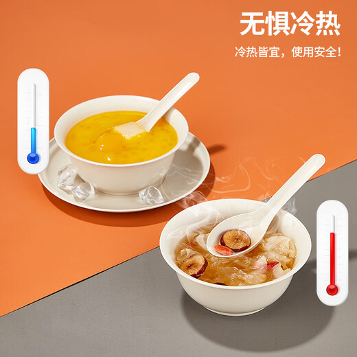 Youao disposable spoons, 50 pieces, thickened soup spoons, plastic table spoons, dessert takeaway packaging forks and spoons