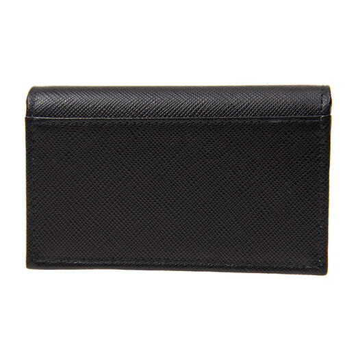 PRADA luxury women's bag women's bag classic metal logo cowhide short wallet black