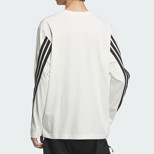 阿迪达斯 （adidas）长袖T恤男装2025夏季新款运动服针织透气圆领男士上衣KC3889 KC3889汉玉白 S