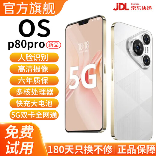 OS手机P80Pro+256G大内存快充大电池护眼拍照老年人机美颜防水抗摔电竞2025新品6年质保5G双卡全网通 羽砂黑 12G运行+256G内存
