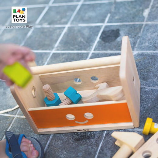 PlanToys儿童修理工具箱套装螺母组合拼装玩具动手男孩5540 机器人工具箱