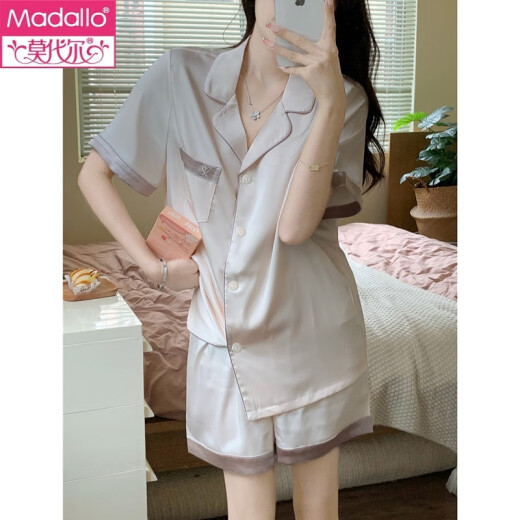 莫代尔冰丝短袖睡衣女2025年新款夏季性感风家居服套装可外穿 #YX-9226小黑喵 L 【95-110斤】