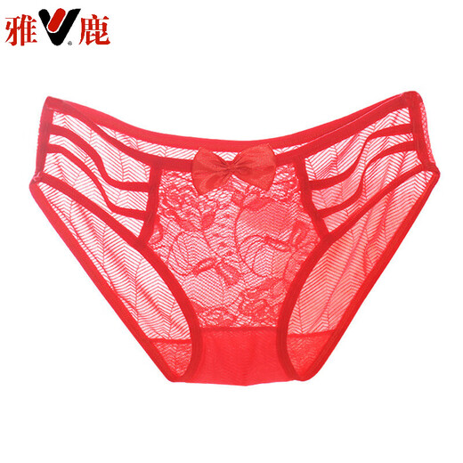 Yalu women's underwear lace sexy women summer thin low waist sexy temptation hot 2025 new fashion 922 blue + 219 purple + 983 red + 219 black L 120-130Jin Jin equals 0.5 kg