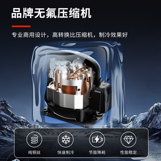 Kanger freezer commercial large-capacity high-end brushed silver horizontal freezer refrigeration display cabinet household dual-temperature commercial large-capacity refrigerator commercial large freezer 698 single-temperature intelligent digital display (brushed silver luxury model)