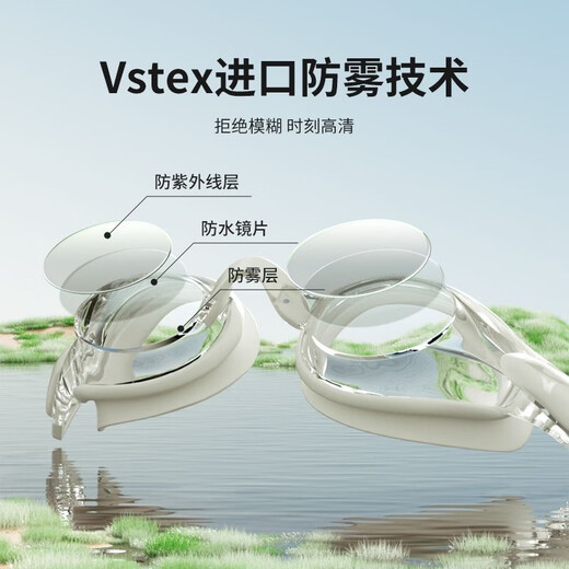 Mizuno (MIZUNO) high-definition anti-fog swimming goggles, unisex, new myopia goggles, swimming cap, swimming equipment, white goggles + swimming cap set (myopia optional), myopia model 500 degrees