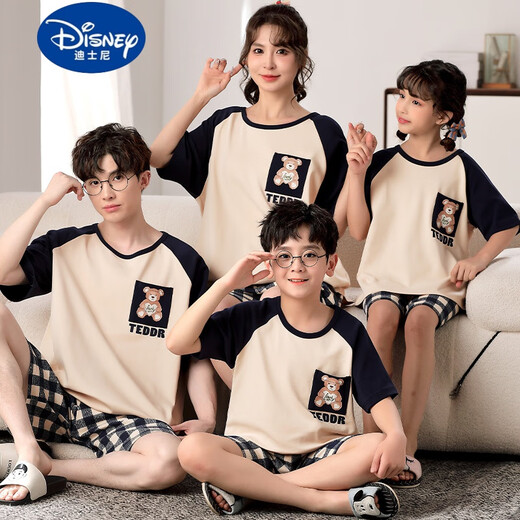 Disney (Disney) parent-child pajamas summer thin short-sleeved pure cotton family home outfit boys and girls children pajamas home clothes PY724 [single set price] 170 8 sizes Height 90-100CM