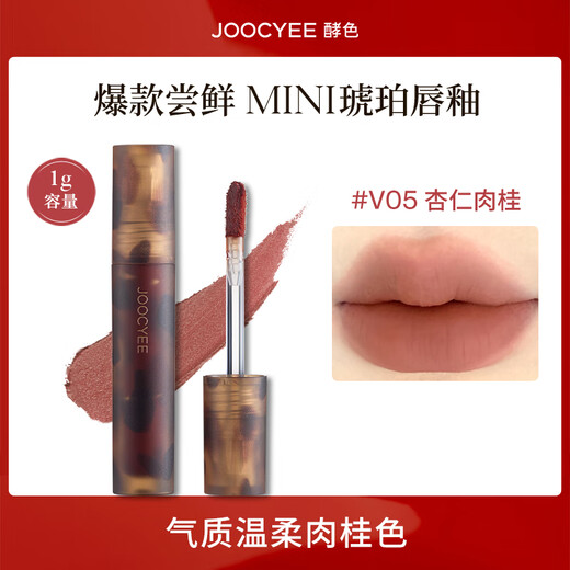 Joocyee Trial Pack Fermented Amber Matte Mini Lip Glaze #V05 Almond Cinnamon 1g