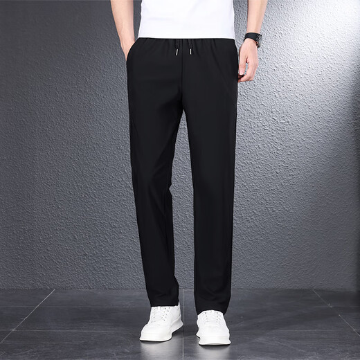 Playboy Ice Silk Casual Hosen für Männer losen gerade Sporthosen für Männer in der Sommerdünnstrecke und bequeme atmungsaktive Klimaanlagen für graue M [Empfohlen 90 ~ 110 Jin [Jin gleich 0,5 kg] tragen]