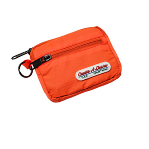 Orange multifunctional metal buckle coin purse nylon waterproof card holder men's and women's key mini bag hanging bag men's ins cross-body bag orange