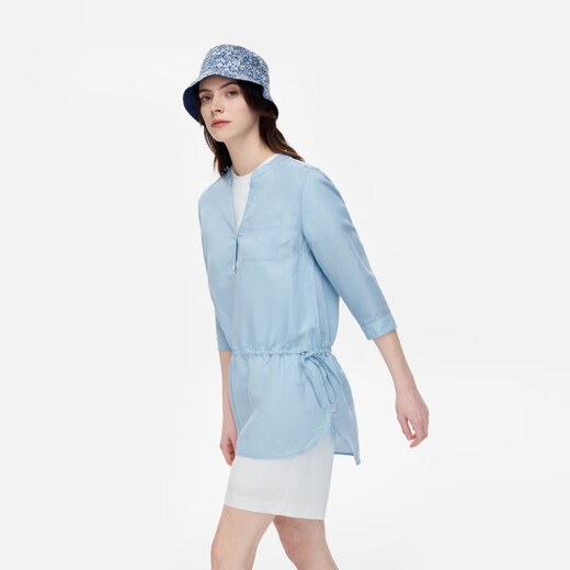 AIGLE 7-quarter-sleeved French shirt spring and summer TENCEL Tiansi casual and fashionable women's outdoor top Tianlan BD681 40