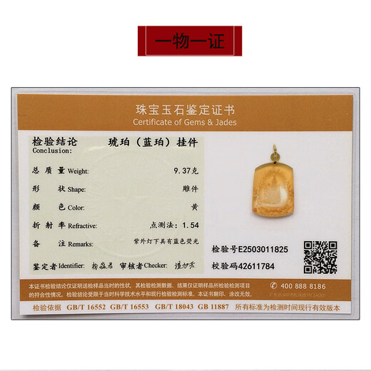 Amber School, one thing, one picture, one certificate, blue amber pendant, Thousand-Hand Guanyin carving, natural amber necklace hanging chain, water purification pendant, 9.37g, 39*29*9mm