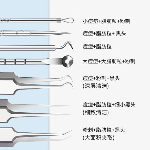 DAGO ultra-sharp acne needle acne cell clip medical set with seven-piece blackhead clip acne clip fat particles closed