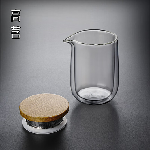 Gaoming double-layered green tea teapot with high temperature resistance for one person 2025 new office special anti-scald small teapot double-layered teapot 300ml