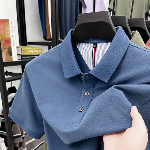 Lilang 95 Coton Fine Perles et Polo Floor Polo pour hommes en été Nouvelle Fashion Marque Couleur solide d'âge moyen Business Casual Men Men COST