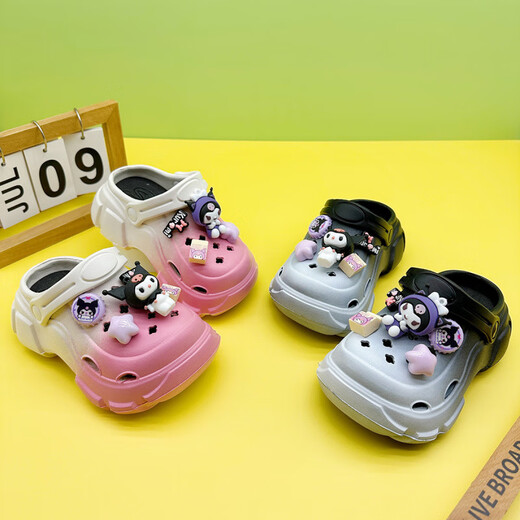 HUALIN Fashion Summer Nuevos zapatos de dibujos animados para niños y niñas Sandalias sin deslizamiento suave, color de gradiente en blanco y negro [kulomi de tapa de botella] [606 24-25